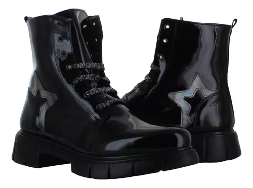 Blasito Bota Urbana Combat Vestir Casual Charol Mujer 87385