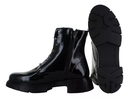 Blasito Bota Urbana Combat Vestir Casual Charol Mujer 87385