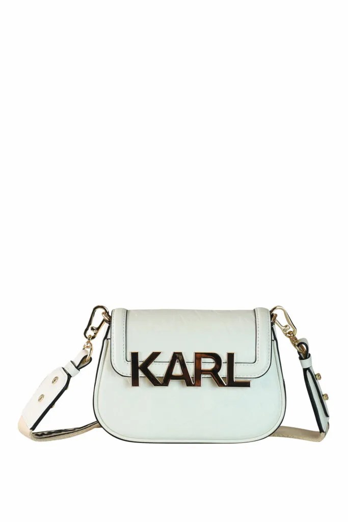 Bolso bandolera blanco con maxilogo 