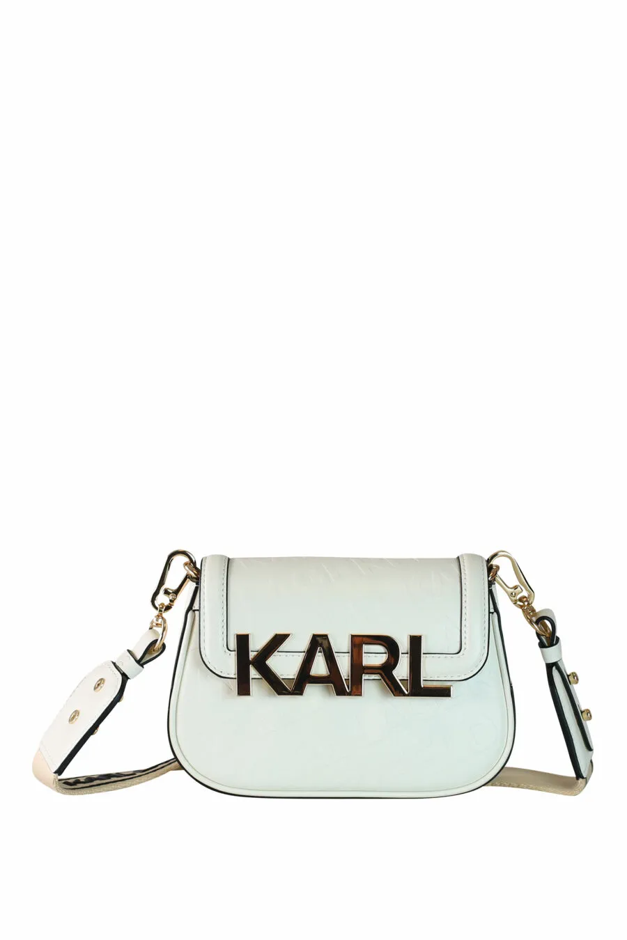 Bolso bandolera blanco con maxilogo 