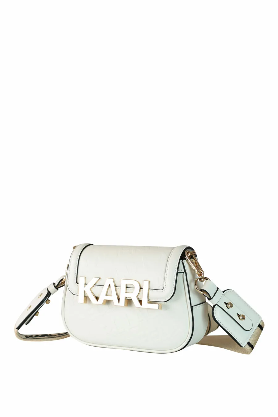 Bolso bandolera blanco con maxilogo 