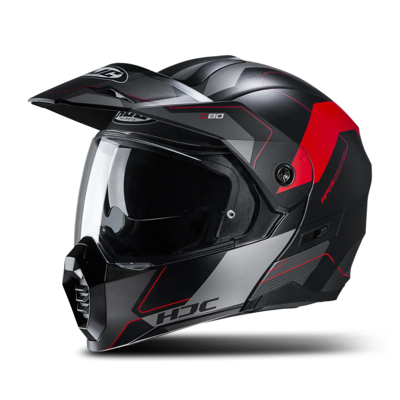 CASCO ADVENTURE MODULAR HJC C80 ROX MC1SF NEGROROJO