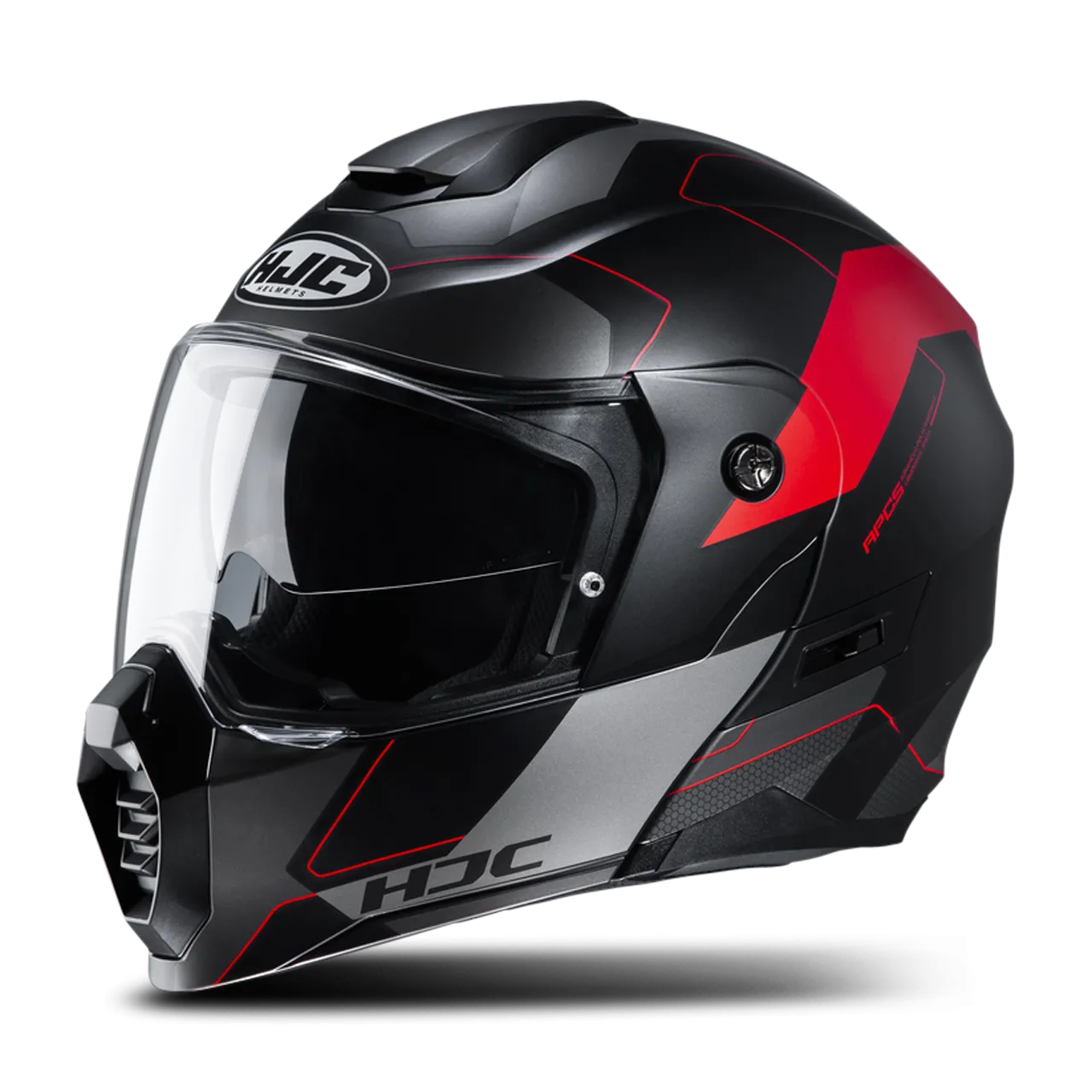 CASCO ADVENTURE MODULAR HJC C80 ROX MC1SF NEGROROJO