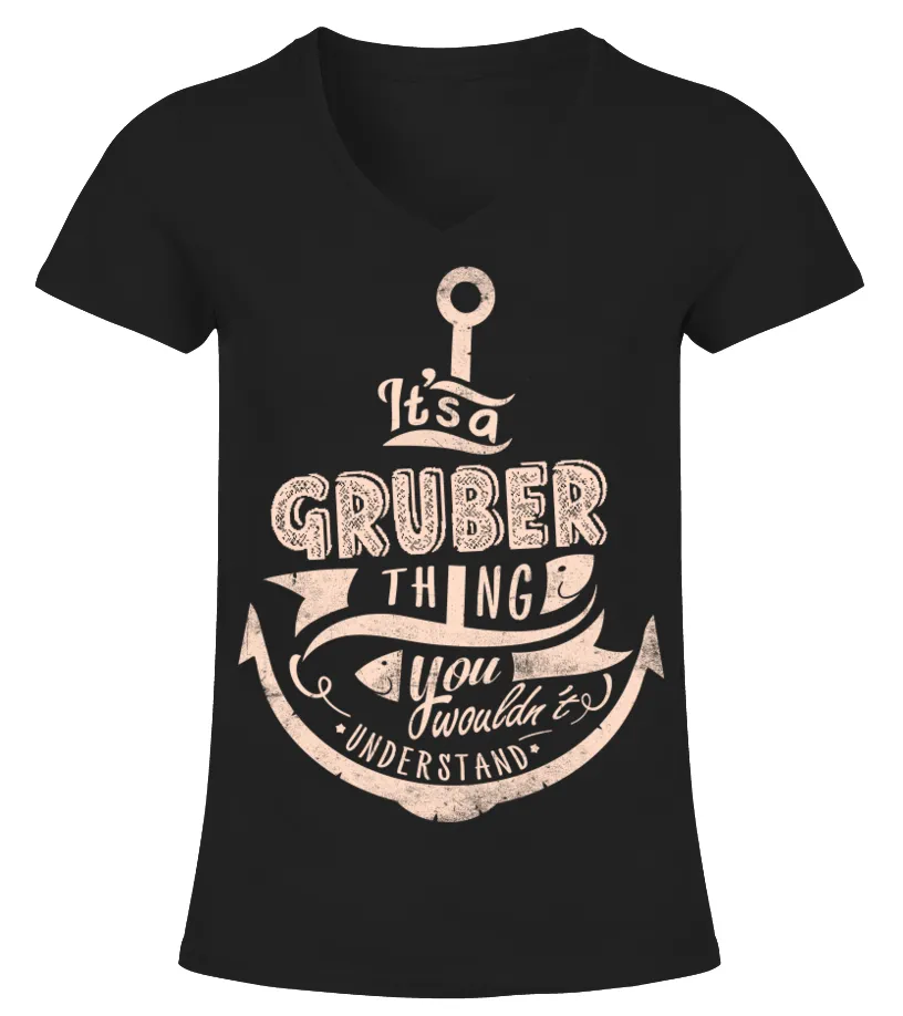 GRUBER NAME  IT'S A GRUBER THING CAMISETA CUELLO PICO MUJER