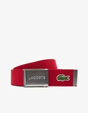Lacoste Cinturón Ma in France textil hebilla inscripción grabada