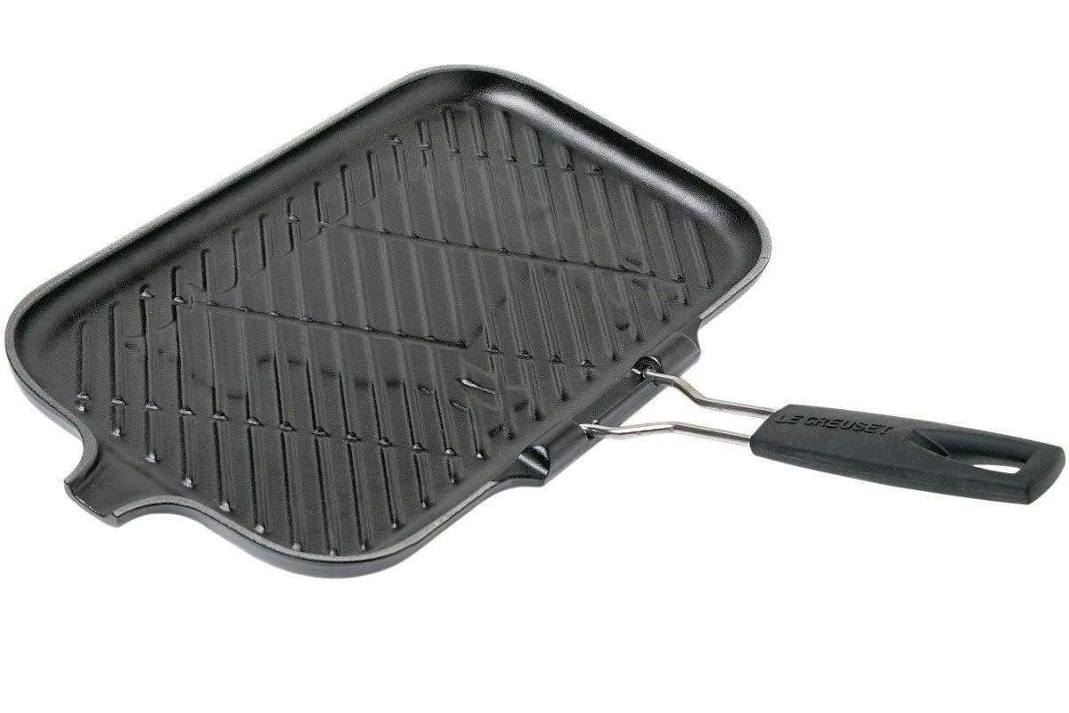 Le Creuset parrilla/sartén 36 cm negro con mango plegable