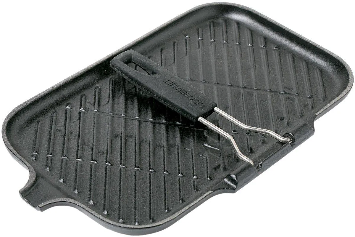 Le Creuset parrilla/sartén 36 cm negro con mango plegable