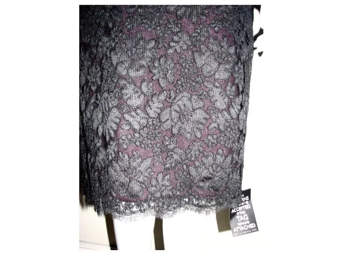 Marchesa Vestido de encaje con corsé Negro Púrpura 