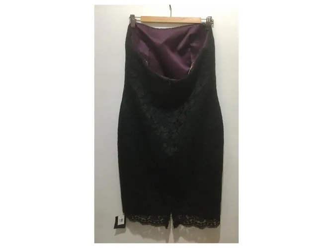 Marchesa Vestido de encaje con corsé Negro Púrpura 