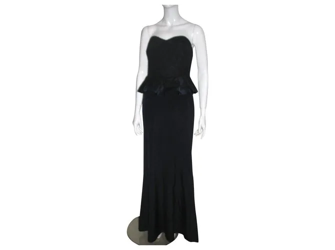 Marchesa Vestido de noche corsé Negro Azul oscuro 