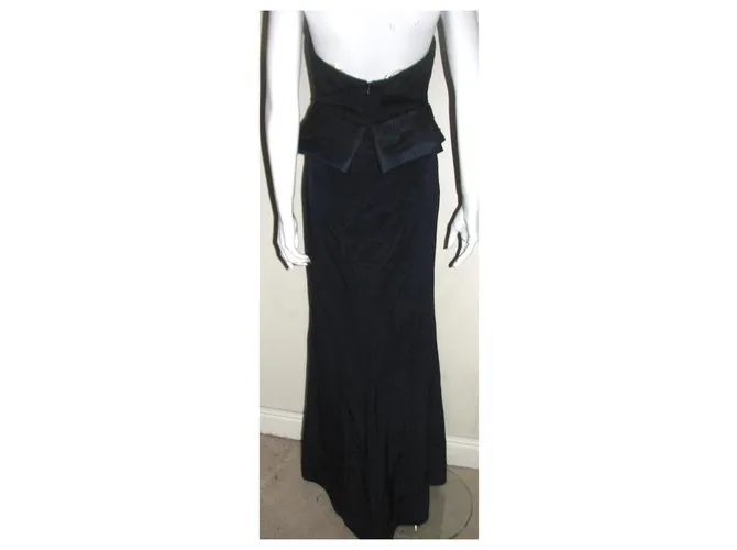 Marchesa Vestido de noche corsé Negro Azul oscuro 