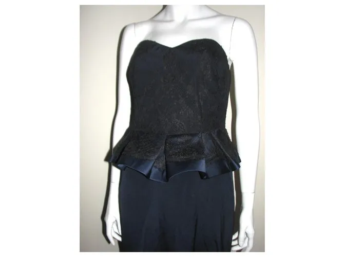 Marchesa Vestido de noche corsé Negro Azul oscuro 