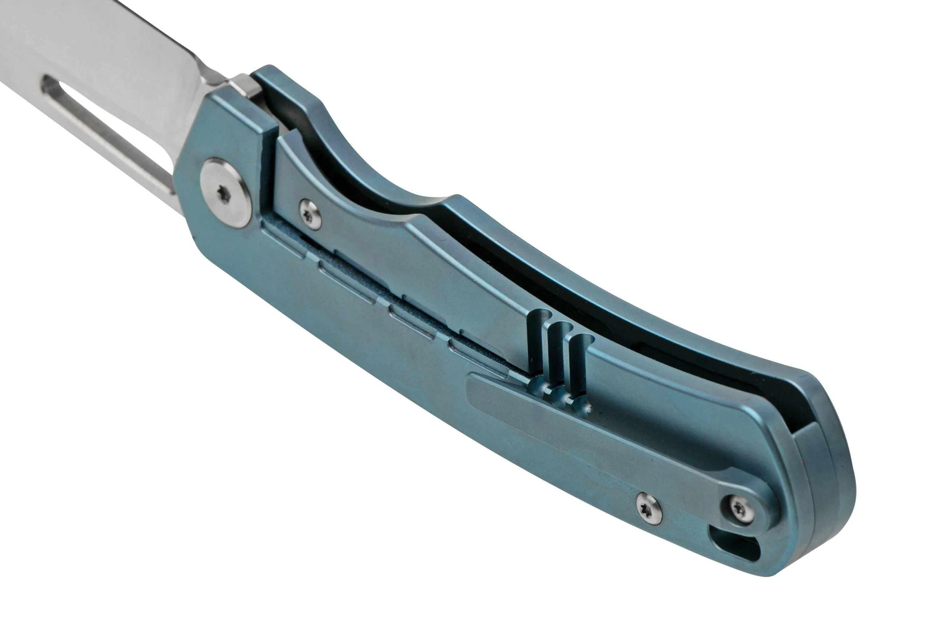 QSP KNIFE PUFFIN BLUE QS127C TITANIUM CARBON FIBRE NAVAJA