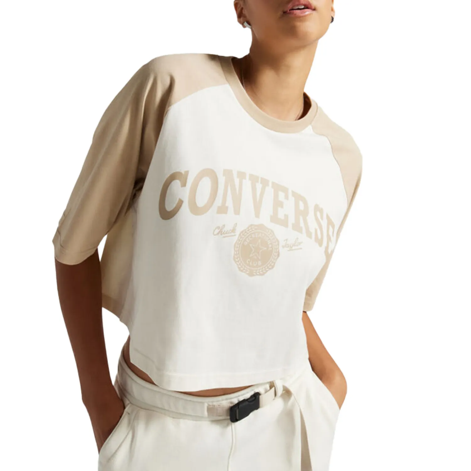 REMERA CONVERSE RETRO CHUCK CROPPED TEE  OFF WHITE