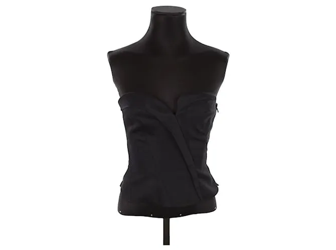 Thierry Mugler Corsé de seda Negro 