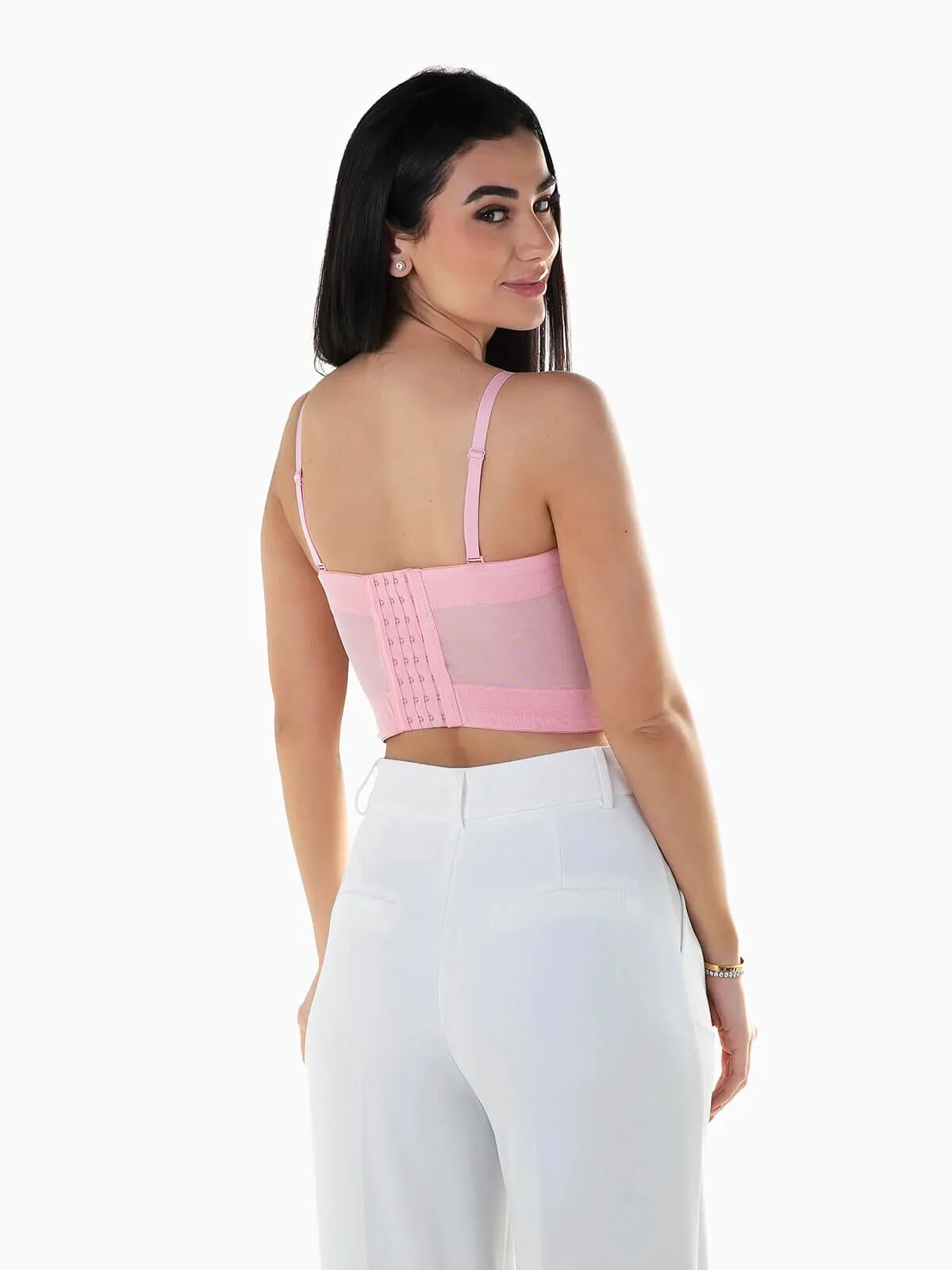 Top corto con tirantes estilo corsé