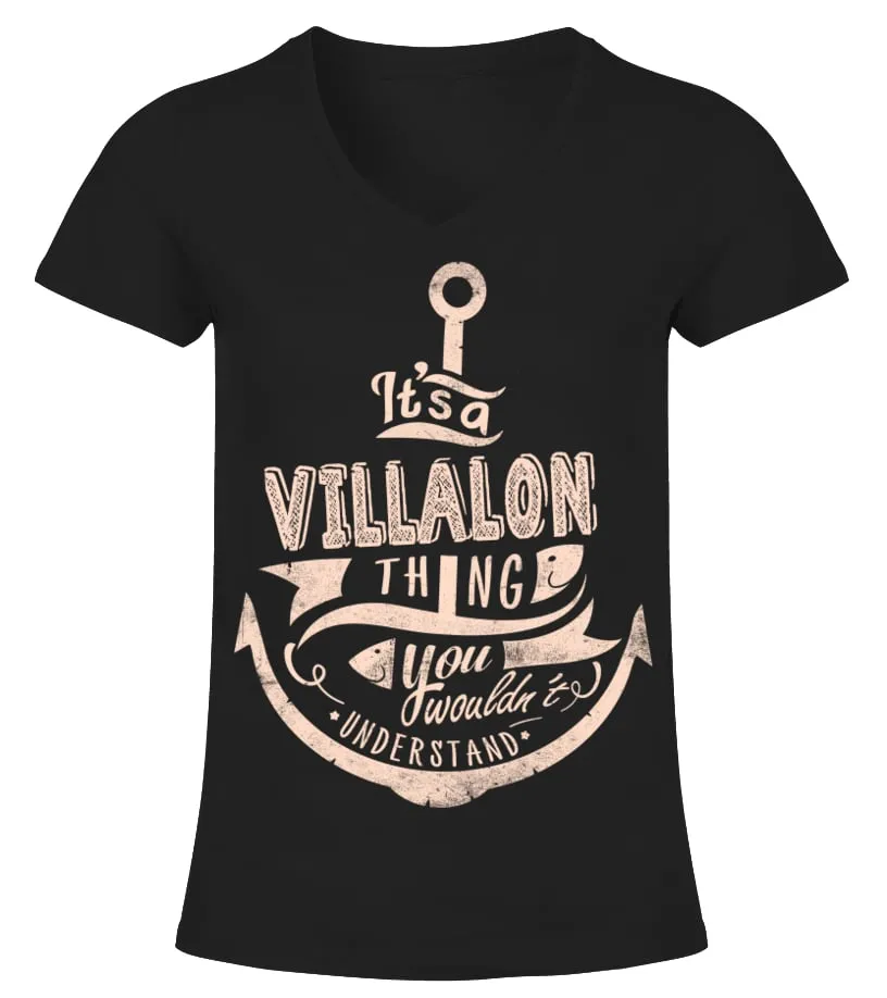 VILLALON NAME  IT'S A VILLALON THING CAMISETA CUELLO PICO MUJER