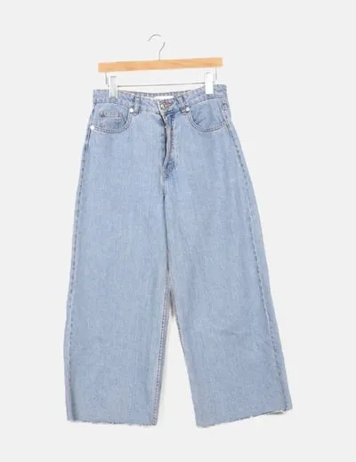 Zara Pantalón azul denim ancho