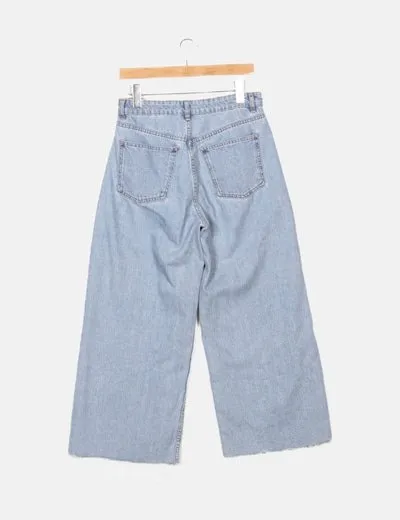 Zara Pantalón azul denim ancho